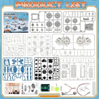 Kit de Creación de Robot Solar EPT 14 en 1, Juguete Educativo STEM para Experimentos Científicos, 191 Piezas, Juego de Modo Dual de Energía Solar y Batería