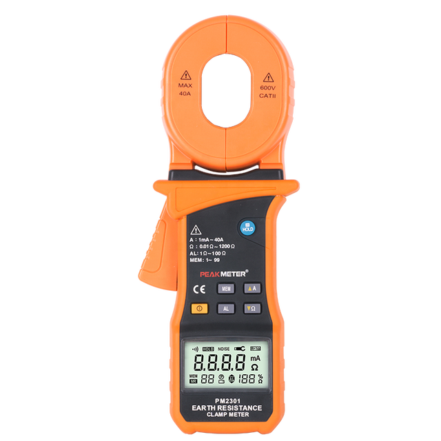 MS2301 High Sensitivity Digital Earth Ground Clamp on Earth Resist Meter Resistance Meter Tester Lower Power Consumption