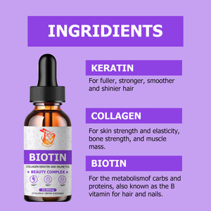 Gotas Líquidas de Biotina al por Mayor OEM con Saw Palmetto y Colágeno de Pescado para Fortalecer Uñas y Cutículas, y Aumentar la Energía - Product Image 2