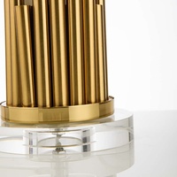 HJ HOME Lampe de bureau de style Art déco avec base en or et cristal Lampe de bureau décorative élégante en pierre Lampe de table d'appoint