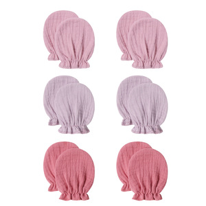 Gants en gaze anti-griffures pour nouveau-nés printemps-automne, à simple couche, avec poignets élastiques, vente en gros - Product Image 4