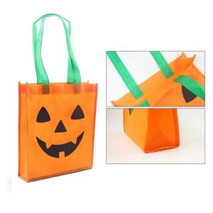 Eco Friendly <b>Lantern</b> Candy Party Toy Gift Reusable Kid's Orange Non-Woven Tote Halloween Pumpkin Bag - Product Image 1