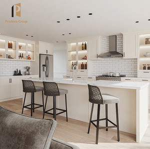 Элитный модульный кухонный гарнитур в американском стиле RTA: белые шкафы Shaker, современные, из смолы/мрамора/ламината, с краном, полностью меламиновый комплект - Product Image 3