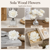 Fleur de Dahlia en Bois de Sola de 6 cm, Naturelle et Faite à la Main, Décoration Séchée pour la Maison, Idéale pour les Cérémonies de Remise des Diplômes, Halloween, Mariages, Anniversaires, Noël