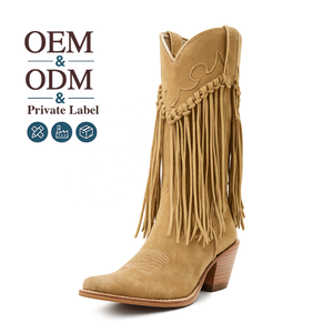Botas Vaqueras de Mujer con Flecos de Gamuza Vintage de Alta Calidad, Personalizadas por el Fabricante <span class=keywords><strong>CHENO</strong></span>, para Venta al Por Mayor - Product Image 1
