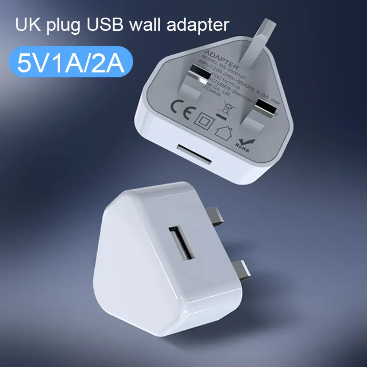 Amazon Sản Phẩm Bán Chạy Nhất 3 Pin UK Cắm Slim USB Travel Charger 5V Power <span class=keywords><strong>Adapter</strong></span> Cho Anh Thị Trường Malaysia