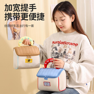 Bolsa de maquillaje Beilian, pequeña, impermeable, para viaje, para uso diario, estilo casa pequeña, color marrón - Product Image 1