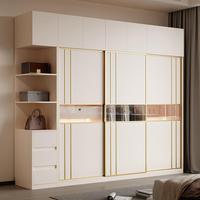 Armoire moderne haut de gamme en bois massif avec miroir, doublure en velours, compartiments à bijoux et design ajustable pour chambre à coucher et dressing
