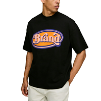 T-shirt noir délavé, style rétro, impression de logo de marque personnalisée, T-shirt en coton surdimensionné, T-shirt de haute qualité, poids lourd, fabricant de T-shirts