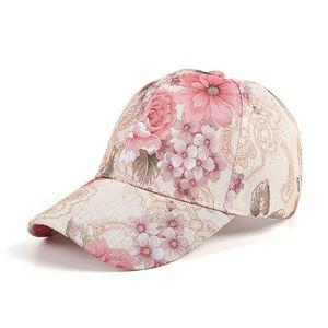 Casquette de baseball unisexe à 6 panneaux, style sportif et formel, imprimé tropical, protection solaire, en coton avec boucle métallique, pour le quotidien - Product Image 1