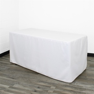 Personalized Polyester Fitted Tablecloth Branded Corporate <b>Table</b> <b>Cover</b> with Logo for Exhibitions Conferences - Product Image 3