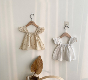 Ensembles de Vêtements d'Été pour Bébés Filles : Haut en Coton Style Pastoral et Pantalon Bouffant Coréen à Motifs Floraux (2 Pièces) - Vente en Gros - Product Image 5