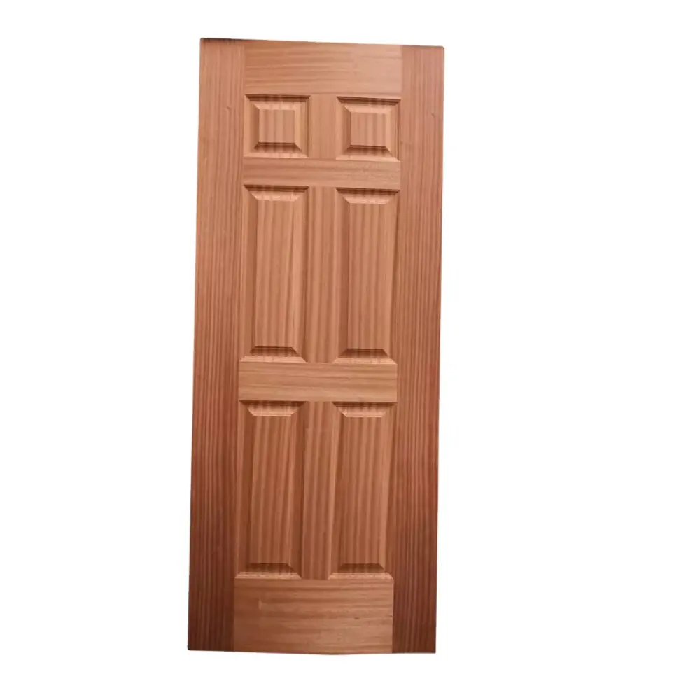 Puerta de MDF con cara de melamina de bajo precio, puerta de madera con núcleo de papel de panal para habitación interior