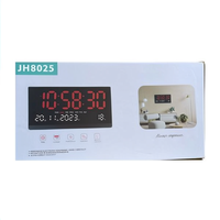 Reloj de Pared Digital de Cuarzo Minimalista JH8025 con Pantalla LED, Temperatura, Fecha, Material Plástico, para Sala de Estar, Uso Interior, Funciona con Batería