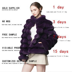 Manteau de fourrure <span class=keywords><strong>court</strong></span> de luxe élégant et élégant de haute qualité manteau <span class=keywords><strong>court</strong></span> en fausse fourrure pour femmes pour l'hiver - Product Image 4