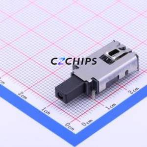 ELUMEETHQ6C12 Push Button Switch Through hole Switch Single Pole Double Throw Self-Locking Rectangle Button Right Angle Insert - Product Image 1