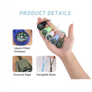 Mini Brújula con Cordón de 8 cm, Accesorio de Plástico para Senderismo, Supervivencia y Orientación al Aire Libre - Product Image 2