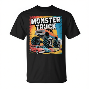 T-shirt Monster Truck Crushing Cars pour les fans de Monster Trucks - Product Image 2