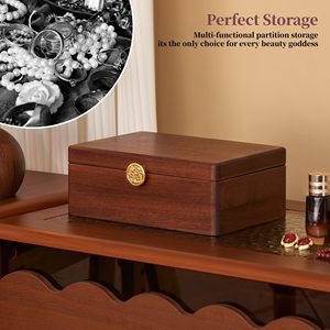 Estuche de Almacenamiento de Joyas de Madera de Nogal Personalizado de Fábrica Moderna, OEM ODM, con Interior de Terciopelo, Gran Capacidad, para Mujer - Product Image 1