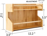 Meuble à épices en bambou à 2 niveaux, étagère de rangement, tiroir, organisateur, classeur pour assaisonnements, cuisine