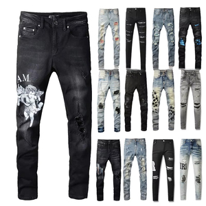 <span class=keywords><strong>Jeans</strong></span> da <span class=keywords><strong>Uomo</strong></span> in Denim Amiiry Stonewashed Stile Dritto Effetto Usurato in Cotone di Alta Qualità - Vendita all'Ingrosso - Product Image 1