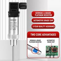 Transmisor de Temperatura Compacto PT100, Sensor 4-20mA, Sonda Roscada de Acero Inoxidable, OEM ODM Personalizable
