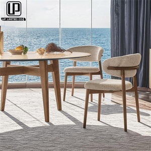 Silla de Comedor de Madera Maciza de Diseño Especial, la Más Popular, para Restaurantes y Cafés, Taburete de Cuero Gris - Product Image 2