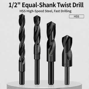 Punta elicoidale HSS con attacco ridotto, finitura ossido nero, 12mm, lunghezza 150mm, attacco da mezza pollice per lamiera <span class=keywords><strong>e</strong></span> legno - Product Image 2
