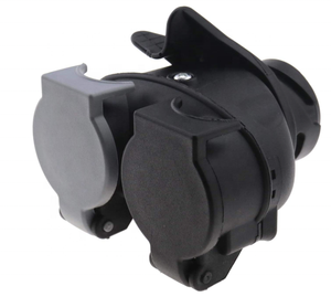 <span class=keywords><strong>Adaptateur</strong></span> double pour remorque 2x7 broches 12N 12S Twin Adapter Converter Euro trailer Socket Car Trailer Towing Hitch 12V Waterpro - Product Image 2