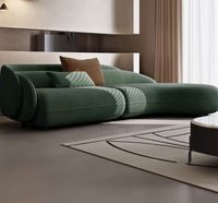 Canapé Courbé Designer en Tissu, Style Italien Luxe Léger, pour Salon d'Appartement, Design Moderne Simple et Créatif, au Sens du Design Avancé