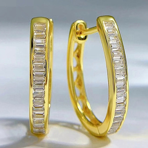 Orecchini a Cerchio Geometrici Scintillanti per Donne, Gioielli di Moda per Uso Quotidiano e Feste - Product Image 1