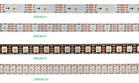 Bande lumineuse LED intelligente à pixels RGB WS2815 5050 avec corps en cuivre, découpable, indice de protection IP68, contrôle par télécommande et application