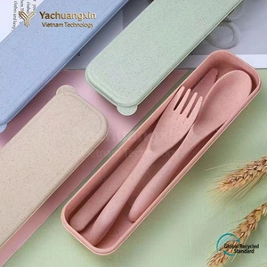 Juego de Cubiertos Portátiles de Plástico, Cuchara, Tenedor y Cuchillo, Material PP Ecológico, Color Gris Azulado, Vajilla de Viaje - Product Image 3