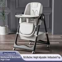Chaise haute pliable pour bébé, siège d'alimentation inclinable pour nourrisson, hauteur réglable, double plateau, chaise de repas portable