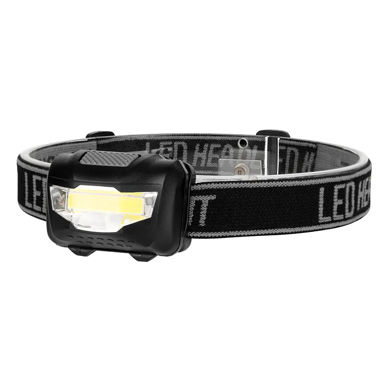 New COB Head Lamp Camping Outdoor Head Torch Portable Head-Mounted Plastic LED Mini Headlamp