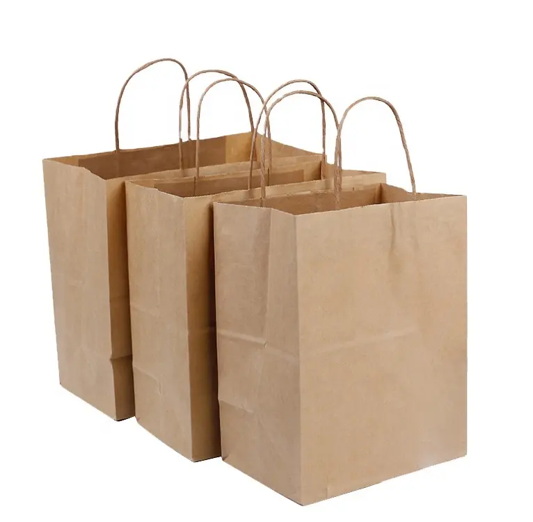 top-ranking product wholesale custom logo eco friendly brown fast food take away kraft paper bag