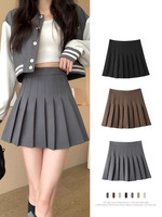 Jupe-short plissée taille empire pour femme, coupe trapèze, style skater, preppy, blanc, noir, rose, sportif, uniforme scolaire, nouvelle mode