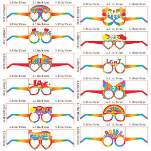 6pcs Rainbow Party Supplies Brillen Mexikanische Themen brillen Rahmen für Spaß Fiesta Party Dekorationen Foto Requisiten - Product Image 6