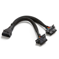 Cable de extensión OBD2 LT012 de 16 pines, macho a doble hembra, cable divisor de diagnóstico OBD2, herramientas de diagnóstico
