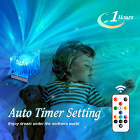 2024 RVB couleurs changeantes projecteur de gradation en continu océan vague Aurora effet de l'eau aurores boréales lampe de Table en cristal pour les enfants