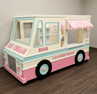 Imagination Children's Food Truck Play Room Wooden Food Truck Playhouse for Kids Indoor Pretend Restaurant Dramatic Play Center