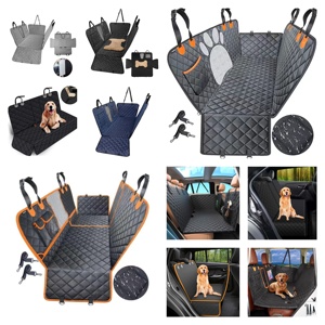 Grande housse de siège pliable imperméable en coton Oxford noir pour animaux de compagnie, transporteur de chien lavable avec motif uni pour chats - Product Image 2