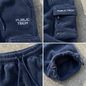 Premium Custom Embroidery Logo Men's Joggers With Cargo Pocket Streetwear Heavyweight Polar Fleece Men's Sweatpants Trousers OEM - Product Image 2