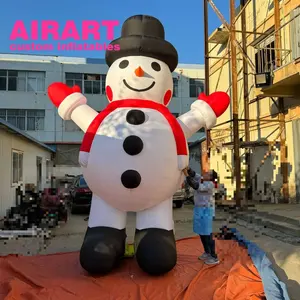 4m de altura Festival de Navidad patio decoración inflable dibujos animados muñeco de nieve inflable muñeca globo mascotas