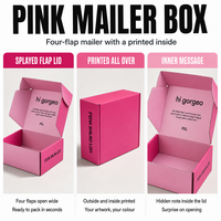 Boîte en papier pliable rose avec couvercle, emballage de marque pour magasin de détail, présentoir cadeau, abonnement, vente en gros, logo personnalisé, petite entreprise