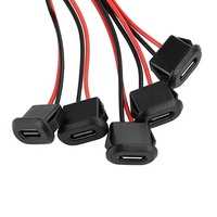 Connecteur USB femelle ovale étanche en cuivre de type C2P à souder pour voiture électrique et lampe de bureau