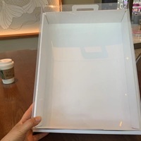 Boîte à gâteaux et friandises de 16x12'' avec couvercle transparent élégant, idéale pour la pâtisserie, les cadeaux, les traiteurs et les desserts de l'après-midi, avec poignée