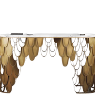 Table console convertible moderne en acier inoxydable de luxe pour salon, hôtel, ensembles de salle à manger - Vente en gros