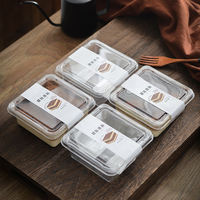 Boîte à tiramisu - Boîte d'emballage transparente pour gâteau roulé à découpe unique - Boîte d'emballage populaire pour desserts et pâtisseries