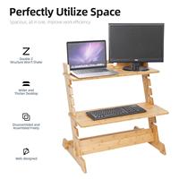 Grote opvouwbare bamboe tripod bureauconverter laptop computer monitor desktop verhoger standaard draagbaar